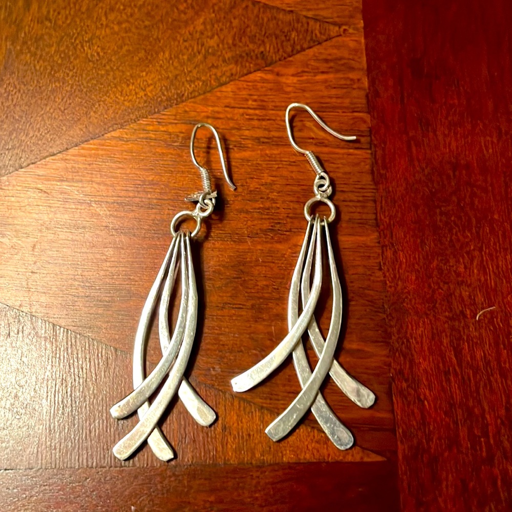 Sterling silver dangling earrings
